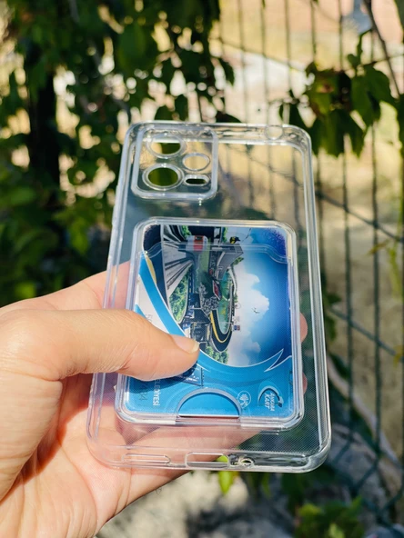 Zipax Xiaomi Redmi Note 12 5G Kılıf Şeffaf Kartlıklı Silikon Azn-SetraKart - Resim 2