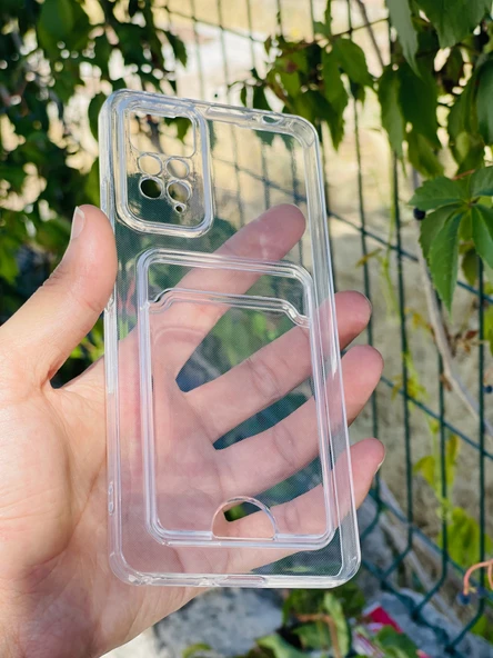 Zipax Xiaomi Redmi Note 11 Pro Kılıf Şeffaf Kartlıklı Silikon Azn-SetraKart ürün görseli 1
