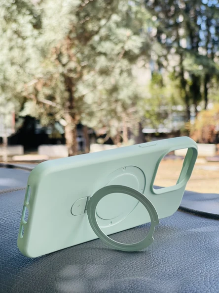 Zipax Apple iPhone 26 Kılıf MgSafe Özellikli Standlı Pastel Renkler Azn-Reggal - Resim 3