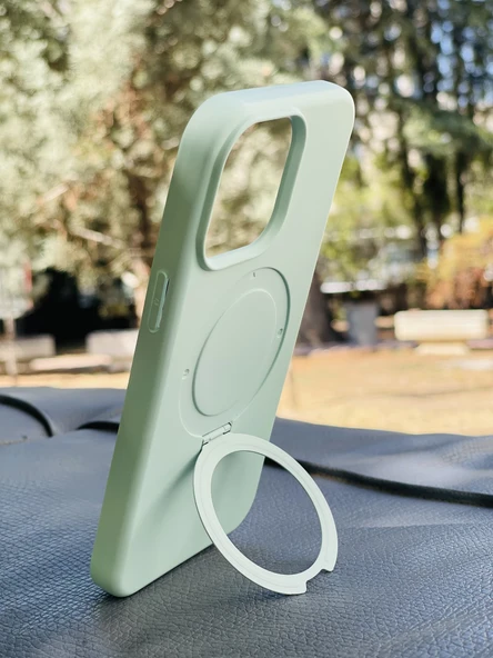 Zipax Apple iPhone 26 Kılıf MgSafe Özellikli Standlı Pastel Renkler Azn-Reggal - Resim 4