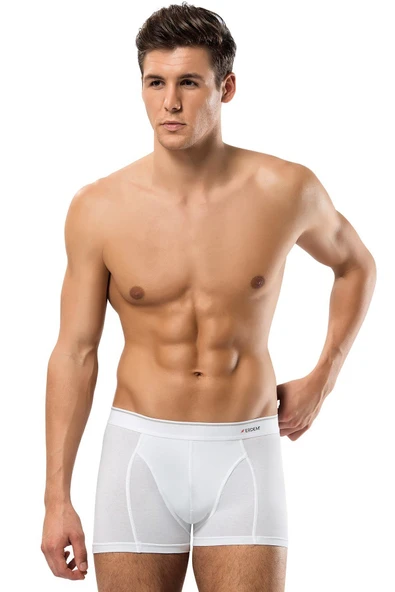Erdem Beyaz Pamuk Elastan Klasik 2 Li Boxer 1445 - 1