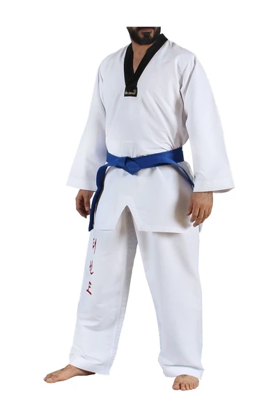 DO-SMAI Dijital Baskılı Siyah Yaka Hava Alan Antrenman Taekwondo Elbisesi Te041