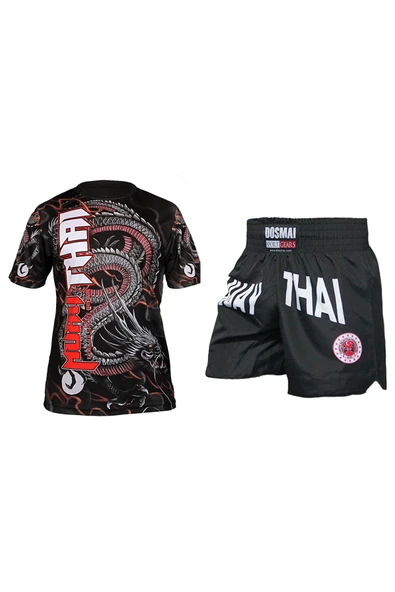 DO-SMAI Dijital Baskılı İkili Boks Kick Boks Muay Thai Spor T-Shirt Şort Takımı