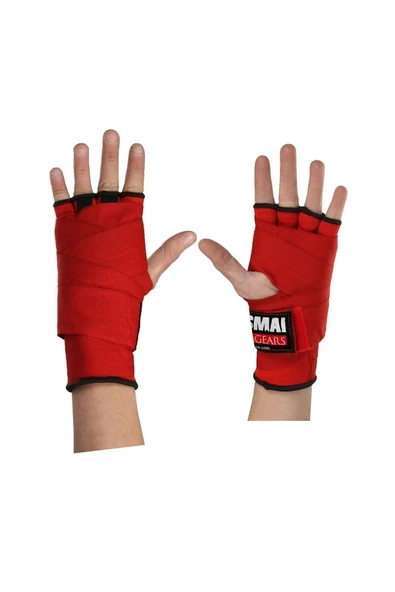 DO-SMAI Üçlü Boks Kick Boks Muay Thai Eldiveni Bandajlı Eldiven Ve Dişlik Seti Kmp995 - Resim 4