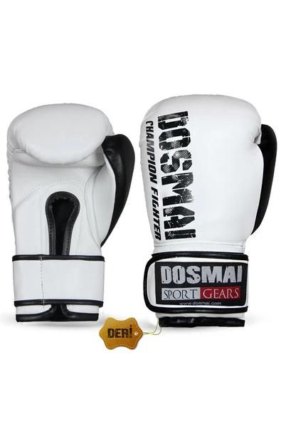 DO-SMAI Profesyonel Deri Boks Kick Boks Eldiveni Dosmai El347-14 Oz - Beyaz-siyah ürün görseli