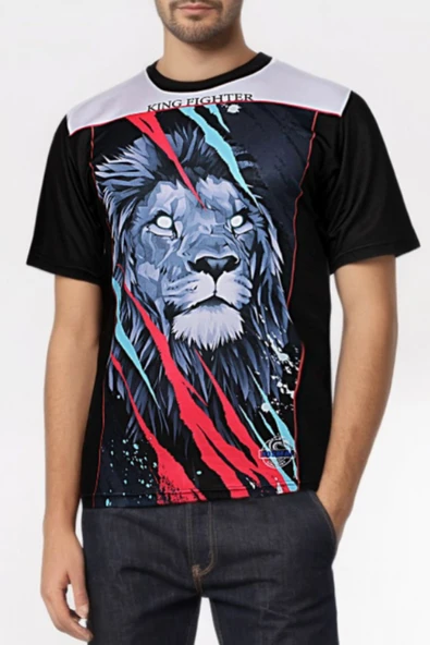 DO-SMAI Dijital Baskılı Arslan Fitness Boks Muay Thai Antrenman Tişörtü Spor T-shirt Fgt037 - 1