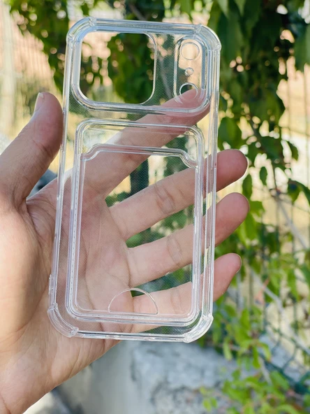 Zipax Apple iPhone 17 Pro Kılıf Şeffaf Kartlıklı Silikon Azn-SetraKart ürün görseli 1