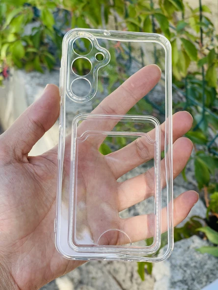 Zipax Samsung Galaxy A55 5G Kılıf Şeffaf Kartlıklı Silikon Azn-SetraKart ürün görseli 1