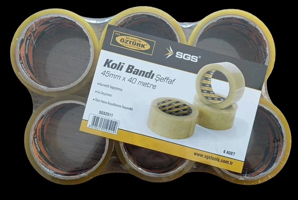 SGS KOLİ BANDI ŞEFFAF 45MM*40MT AKRİLİK 6 ADET - 2