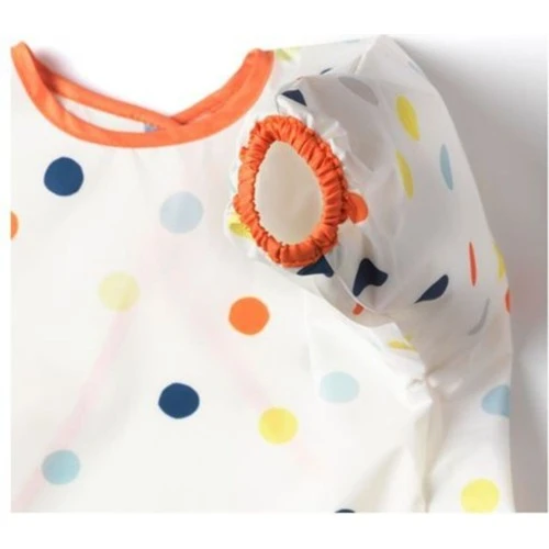 IKEA Bebek Mama Önlüğü, Çok Renkli Meridyendukkan 37X34 cm Cırt-Cırtlı Bant ,elastik Uzun Kollar Ön - 4