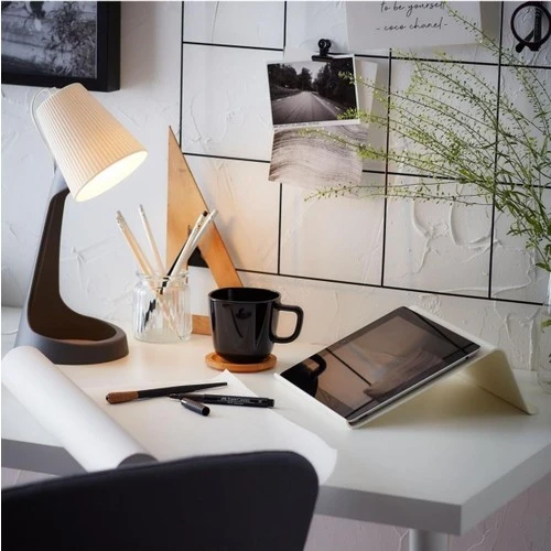 IKEA 34 x 48 Svallet Dekoratif Çalışma Lambası Plastik Kablosuz-Pilli E10 Gri - 5