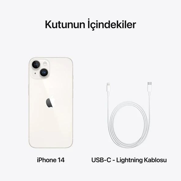 Apple iPhone 14 128 GB (Apple Türkiye Garantili) - Beyaz - 4