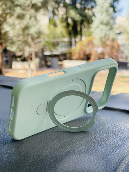 Zipax Apple iPhone 17 Pro Kılıf MgSafe Özellikli Standlı Pastel Renkler Azn-Reggal - Resim 3