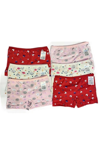 biçomi 6 Adet Kız Çocuk Desenli Penye Boxer 403 ürün görseli