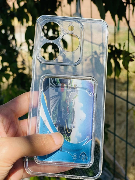 Zipax Realme C61 Kılıf Şeffaf Kartlıklı Silikon Azn-SetraKart - Resim 2