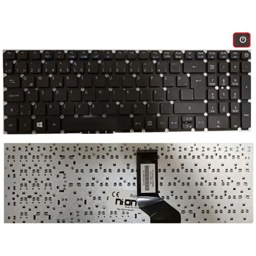 Nion Acer Aspire ES1-572-3576 uyumlu Notebook Klavye (Siyah TR) ürün görseli 1