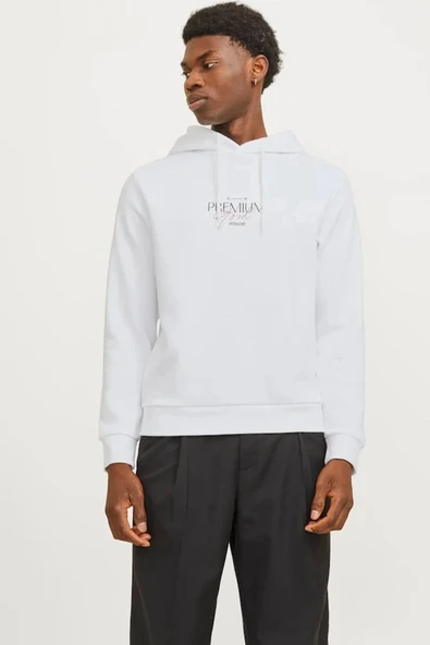 Jack&jones 12271193 Kapsonlu Erkek Sweat - Beyaz - 1