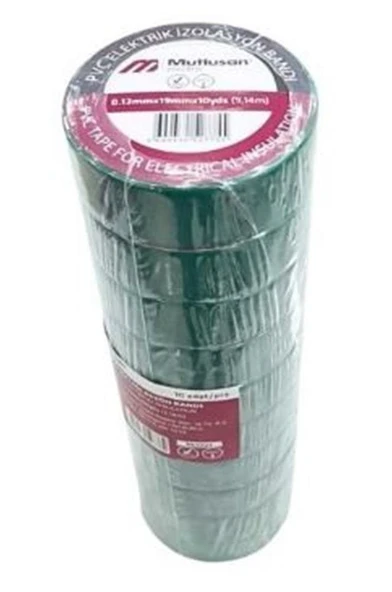 MUTLUSAN İZOLE BANT PVC YEŞİL 10*19 ürün görseli 1