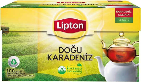 Lipton Doğu Karadeniz Demlik Süzen Poşet Bergamot Aromalı Siyah Çay 100 Adet