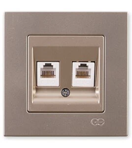 GÜNSAN EQONA M. BEJ İKİLİ NÜMERİS TELEFON PRİZ ürün görseli 1