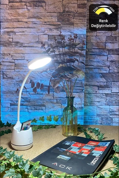 ACK 2,5W (BEYAZ-GÜNIŞIĞI) ŞARJLI DOKUNMATİK DİMLİ BEYAZ MASA LAMBASI ürün görseli 1