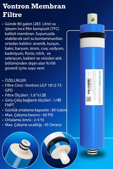 Ihlas Aura Cebilon Su Arıtma Cihazı Uyumlu 6 Aşama Vontron Membranlı Filtre Bakım Seti - 3