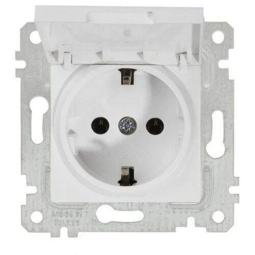 RİTA BEYAZ KAPAKLI TOP.LI PRİZ (MKZ) ürün görseli