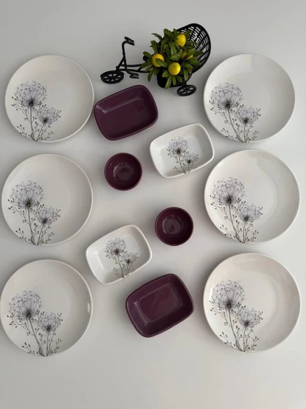 Takım Kahvaltı Mor Hindiba 12 Parça 6 Kişilik - 3