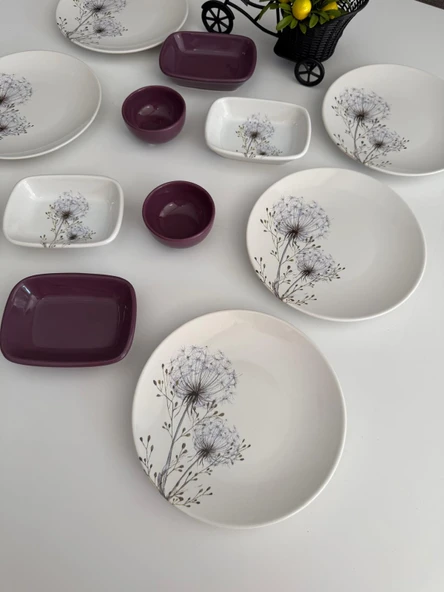 Takım Kahvaltı Mor Hindiba 12 Parça 6 Kişilik - 4