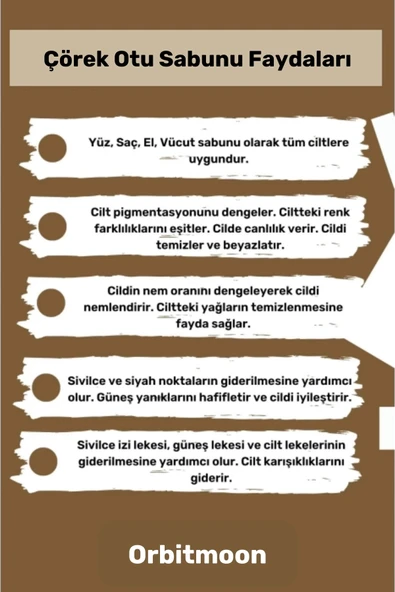 %100 Bitkisel Doğal El Yüz Saç Cilt Vücut Hoş Kokulu Orijinal Saf Çörek Otu Sabunu 120G - 1 Adet - Resim 3