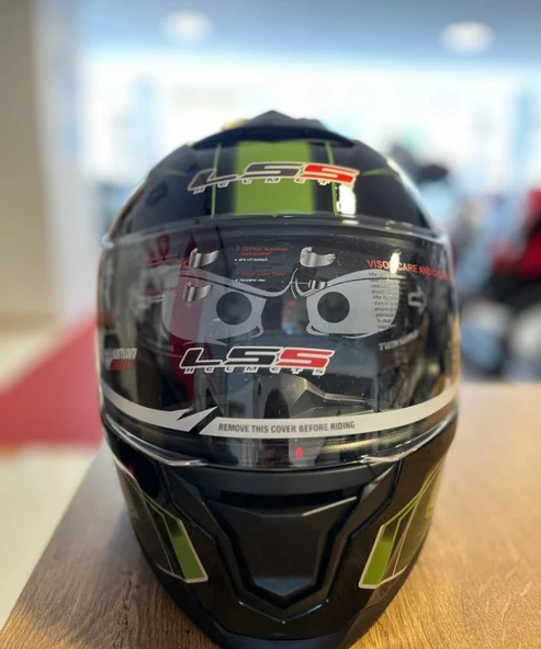 LS5 Çene Açılır Kask Siyah-Yeşil - 1