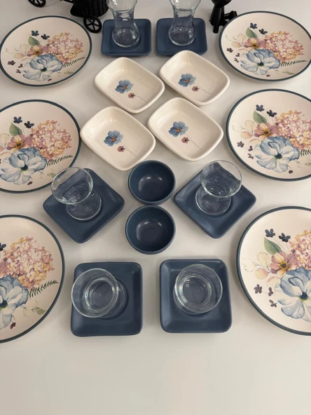 Takım Kahvaltı 24 Parça 6 Kişilik Blue Flowers - 4