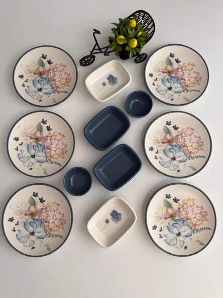 Takım Kahvaltı Blue Flowers 12 Parça 6 Kişilik - 2