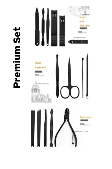 Profesyonel Paslanmaz Çelik El Yüz Ayak Bakımı Keskin Özel Seri Manikür Pedikür Seti 15 Parça - Resim 2