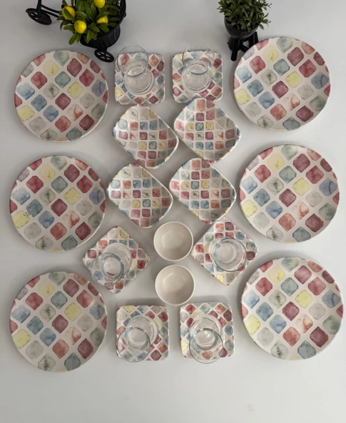 Takım Kahvaltı 24 Parça 6 Kişilik Colors