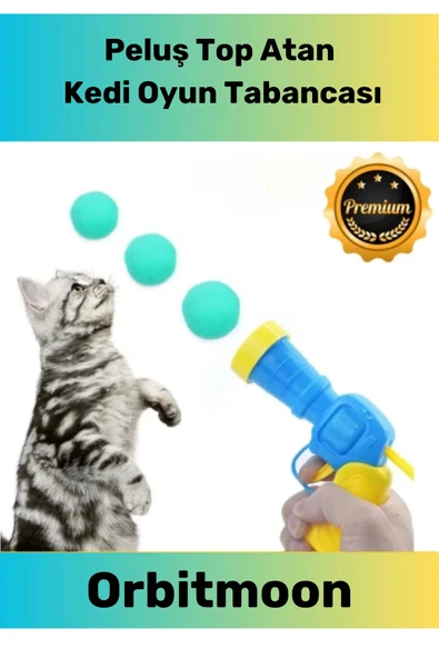 Yeni Tasarım Top Atan Tabancalı 30 Peluş Toplu İnteraktif Eğlenceli Evcil Hayvan Kedi Oyuncağı Seti