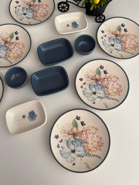 Takım Kahvaltı Blue Flowers 12 Parça 6 Kişilik - 3