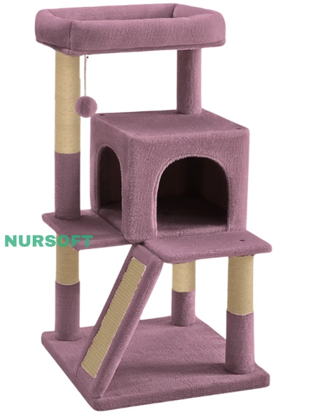 Nursoft Teraslı Dekoratif Kedi Tırmalama ve Oyun Evi - 2