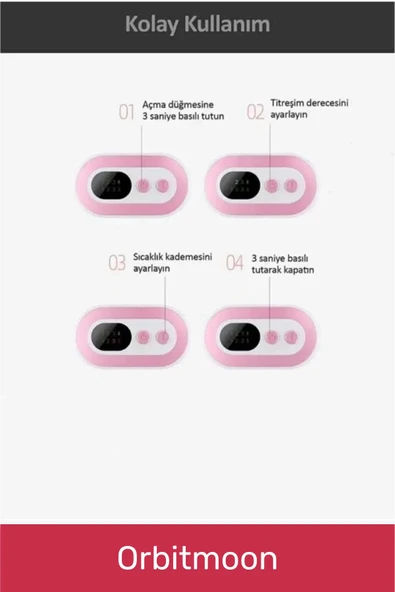 Özel Seri Titreşimli Taşınabilir Sıcak Tutan Regl Ağrıları Dijital Özel Gün Adet Bel Kemeri - 3