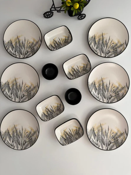 Takım Kahvaltı Renkli Başak 12 Parça 6 Kişilik