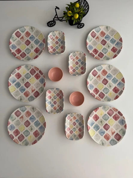 Takım Kahvaltı Colors 12 Parça 6 Kişilik