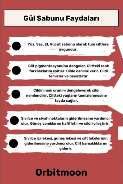 %100 Bitkisel Doğal El Yüz Saç Cilt Vücut Güzel Kokulu Orijinal Saf Gül Sabunu 100G - 1 Adet - 3