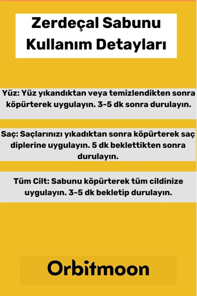 Özel Üretim Doğal El Yüz Saç Vücut Güzel Koku Leke Karşıtı Orijinal Zerdeçal Ekstraktı Sabun 10 Adet - Resim 3