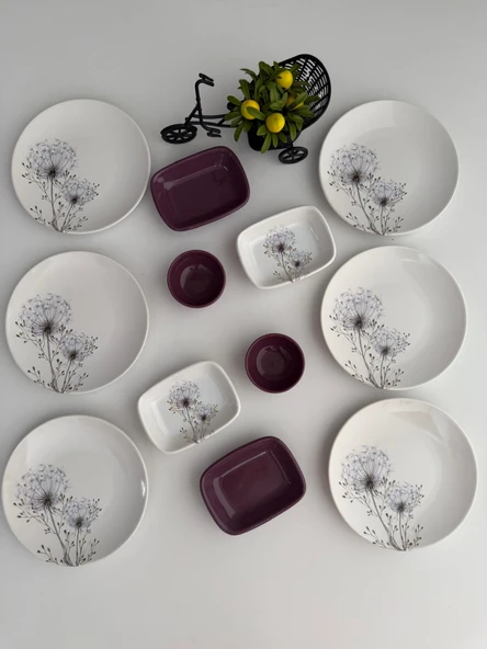 Takım Kahvaltı Mor Hindiba 12 Parça 6 Kişilik - 5