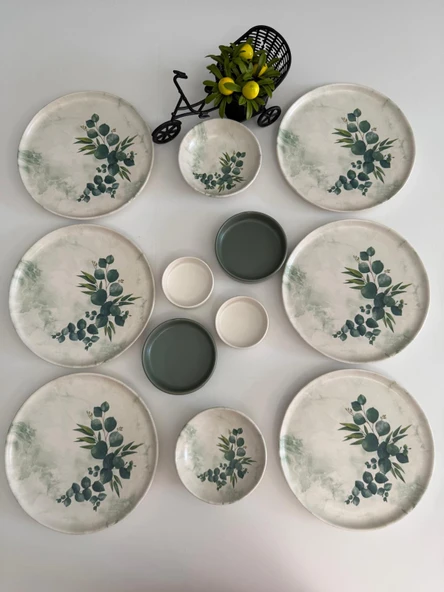 Takım Kahvaltı Okaliptus 12 Parça 6 Kişilik