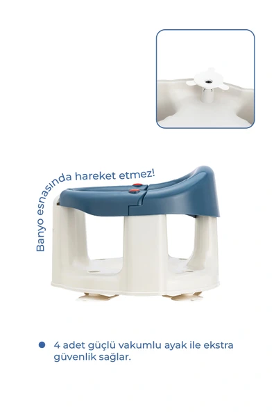 Babyjem Önden Açılır Banyo & Mama Oturağı İndigo Mavi - 6
