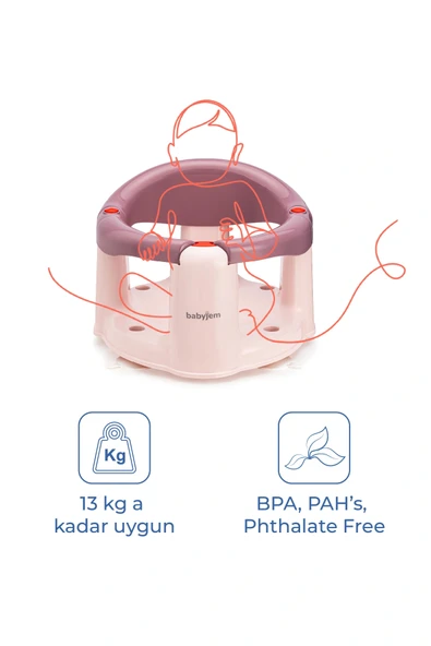 Babyjem Önden Açılır Banyo & Mama Oturağı Mürdüm - 6