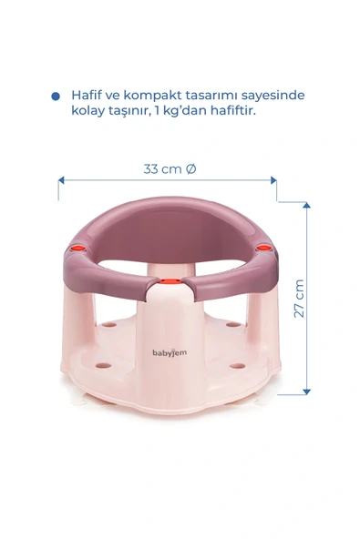 Babyjem Önden Açılır Banyo & Mama Oturağı Mürdüm - 3