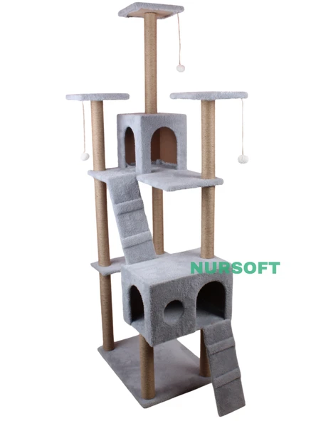 Cat City Rezidans Kedi Tırmalama ve Oyun Evi Çok Fonksiyonlu - 2