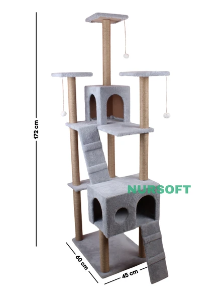 Cat City Rezidans Kedi Tırmalama ve Oyun Evi Çok Fonksiyonlu - 4